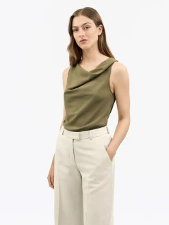 Helvie Ärmlös Satin Topp