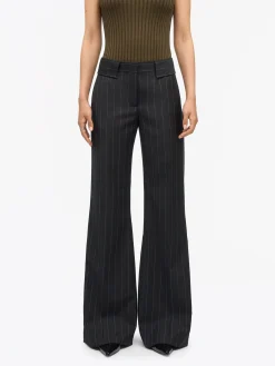 Juli Kritstrecksrandiga Bootcut-Byxor