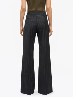 Juli Kritstrecksrandiga Bootcut-Byxor